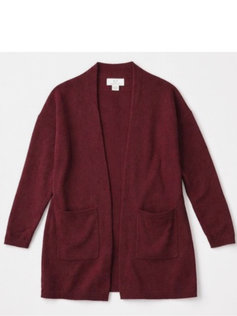 Women's Cashmere Open-Front Cardigan Sweater in Burgundy